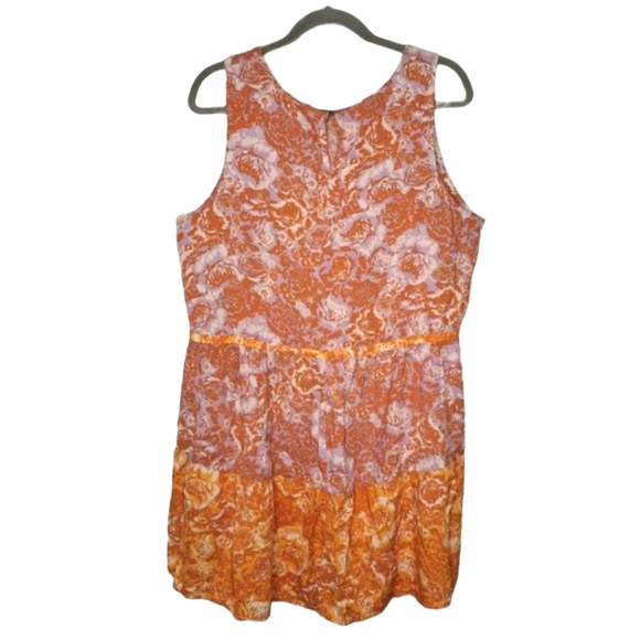 Maurice Pink Orange Floral High Low Sleeveless Tunic Size XL - Picture 2 of 6